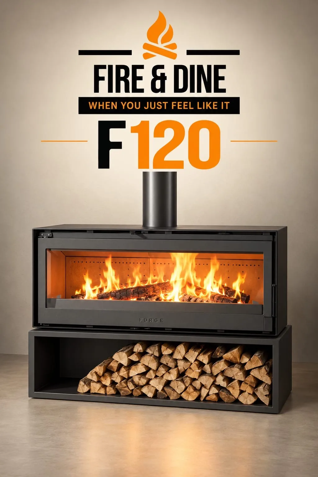 Forge F120 Freestanding Closed Combustion Fireplace